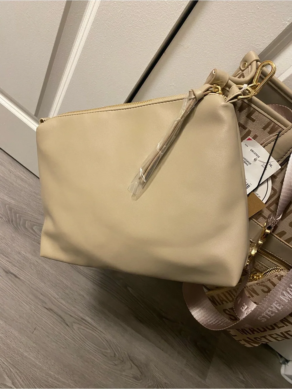 Steve Madden Tan Logo Tote Bag